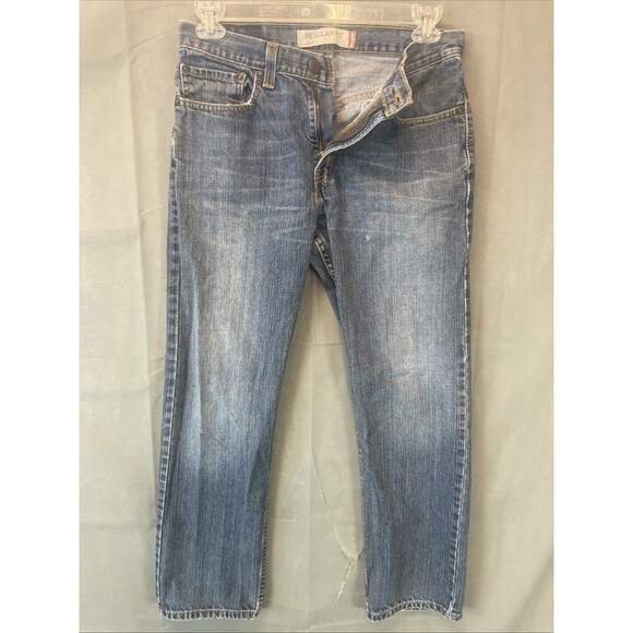 Levis 505 Jeans Mens 31x30 Straight Regular Fit Mid Rise Med Wash - Picture 2 of 10